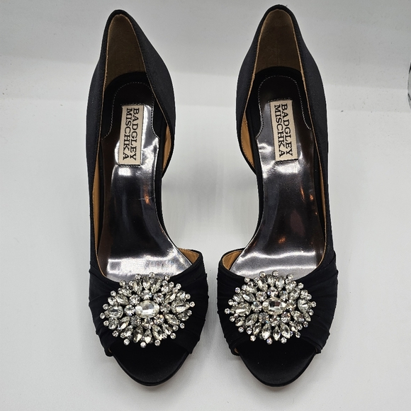 Badgley Mischka Shoes - Badgley Mischka Pearson D'Orsay Satin Heels